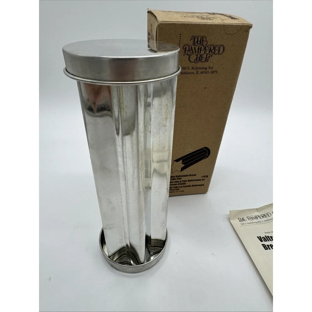 Pampered Chef Bread Tube Star Shape #1570 w/‎ Recipe Book & Box Valtrompia